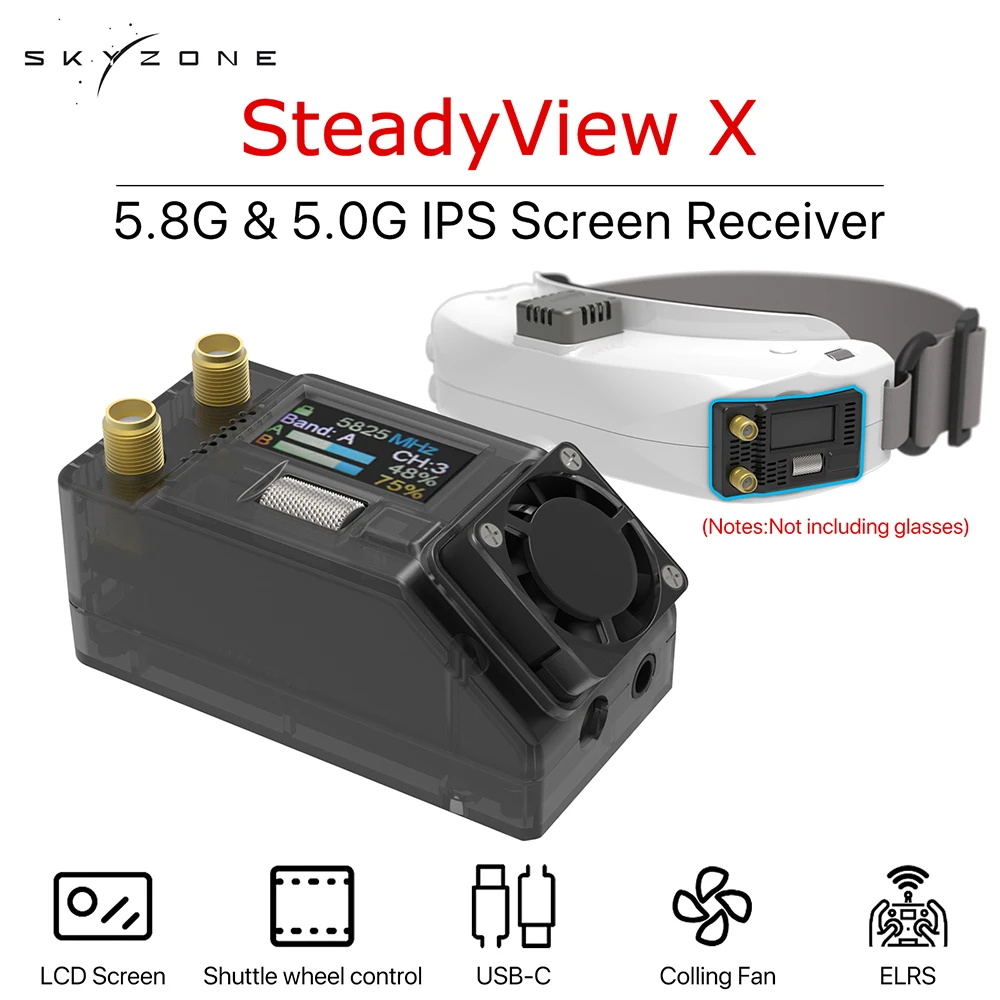 Skyzone Steadyview X Receiver Module - SKYZONE Steadyview X 5/5.8G โมดูลความไวแสงสูงหลายเชลล์สำหรับแว่นตา FPV